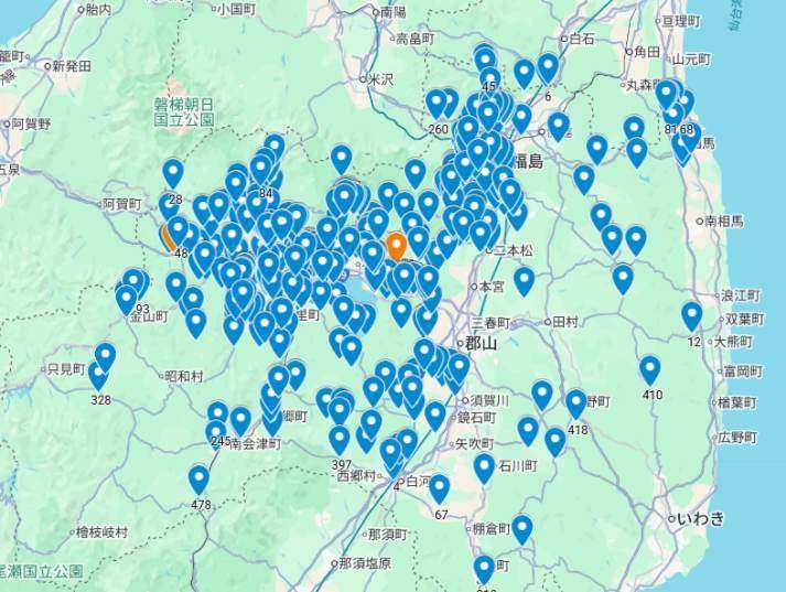 福島県　Ｒ７年度クマ目撃マップ